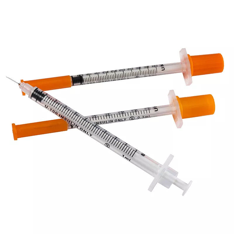 Disposable Insulin Syringe 1ml 0.3ml 0.5ml Disposable Sterile Syringe With Fixed Needle