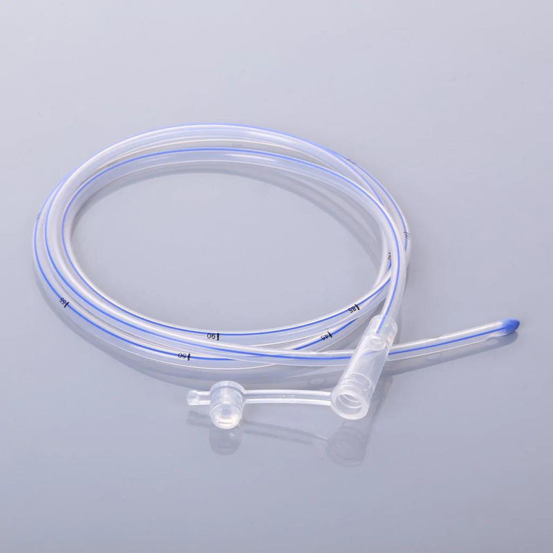 Disposable Silicone Coated Catheter Silicone Stomach Feeding Tube 8-24FR