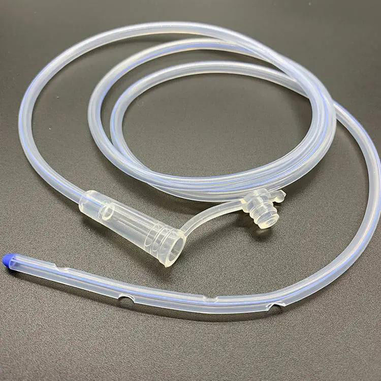 Disposable Silicone Coated Catheter Silicone Stomach Feeding Tube 8-24FR