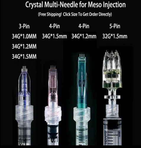 Meso Needle Crystal 3Pin 4Pin 5Pin Multi Needle Disposable Painless Needle for Facial Beauty